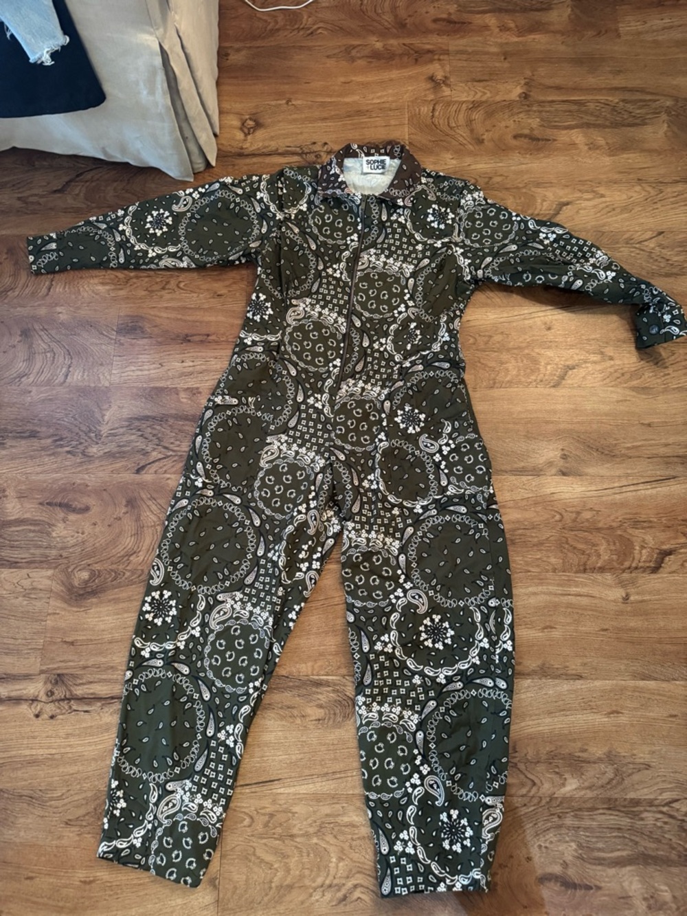 Sophie + Lucie - Olive Green Bandana Print Jumpsuit